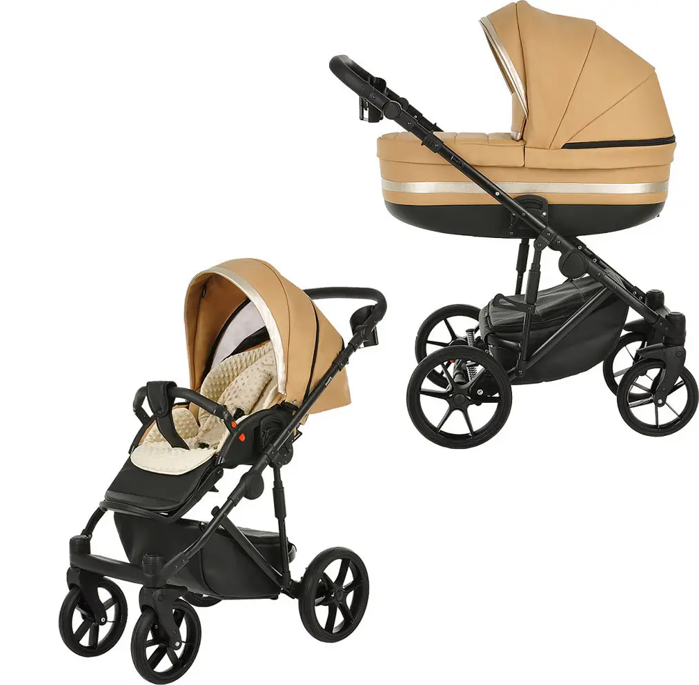 Коляска Pituso 2 в 1 Luna короб прогулка Caramel Кожа