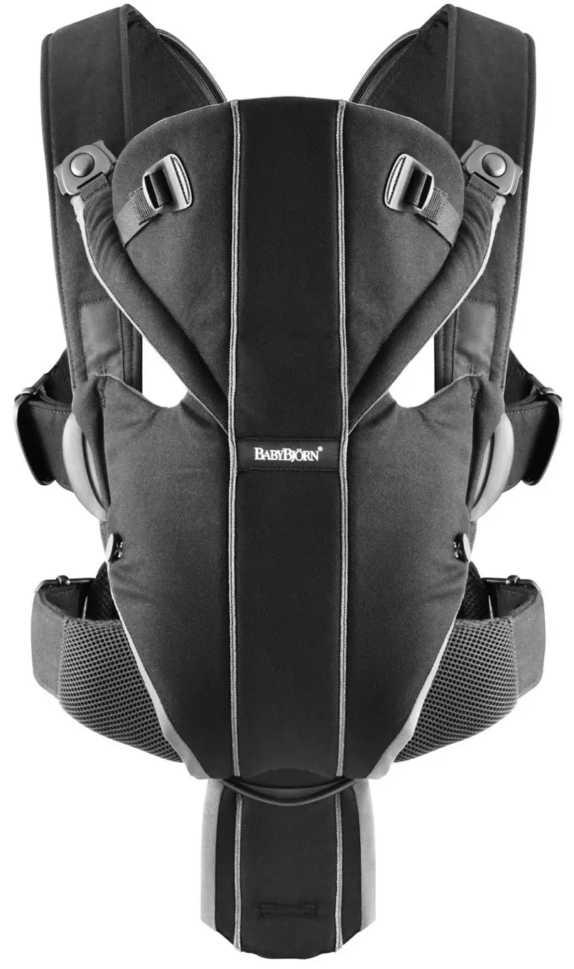 Рюкзак-кенгуру BabyBjorn Miracle Cotton Mix чёрный с серебряным