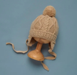 Фотография товара Шапочка вязаная Little Star Восхищение бумбон, подклад, интерлок, бежевый сахара 40 см