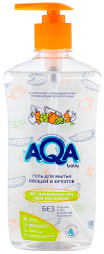 Гель для мытья овощей и фруктов AQA baby 500 мл