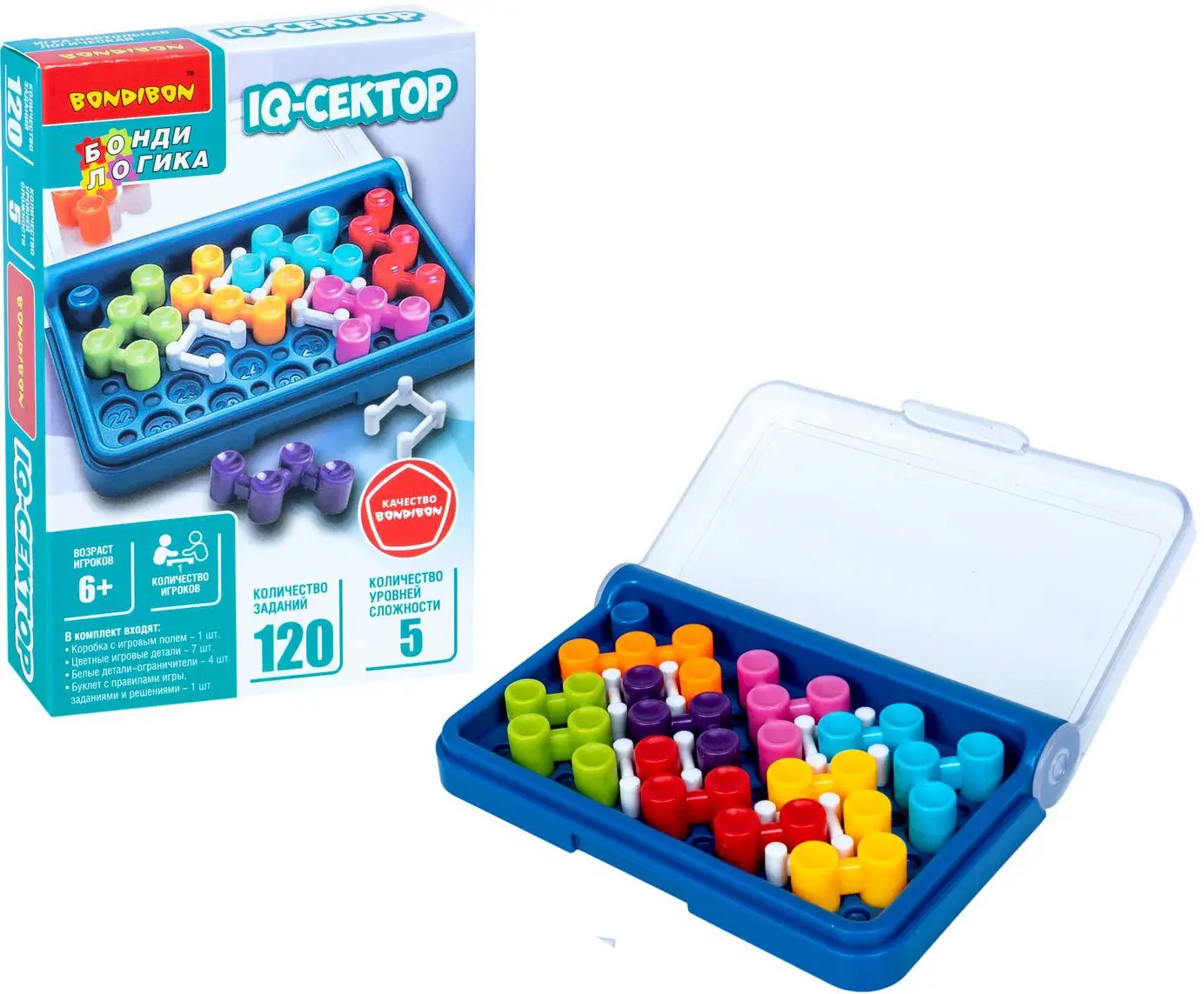 Игра настольная логическая БондиЛогика Bondibon IQ Сектор