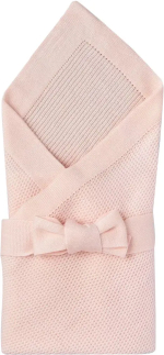 Фотография товара Плед вязаный и лента Классика Little Star, 90х90 см, лососевый, арт. 0503