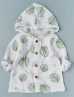 Фотография товара Рубашка с капюшоном на пуговицах Little Star Тропики белый (86)