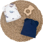 Фотография товара Шапочка легкая с отворотом и ушками KiDi Kids, Малыш Хрустик, 2 шт, на 3-6, мес.