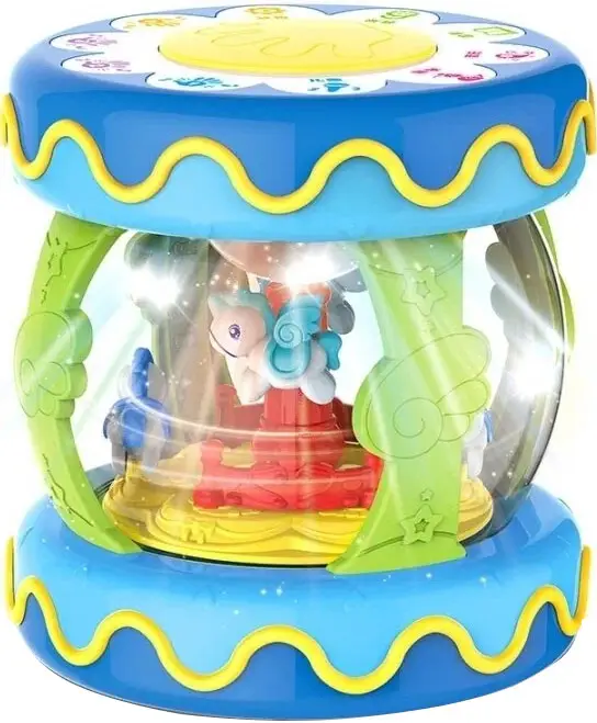 Барабан-карусель, Huanger, голубой, 21х21х23 см, HE0703