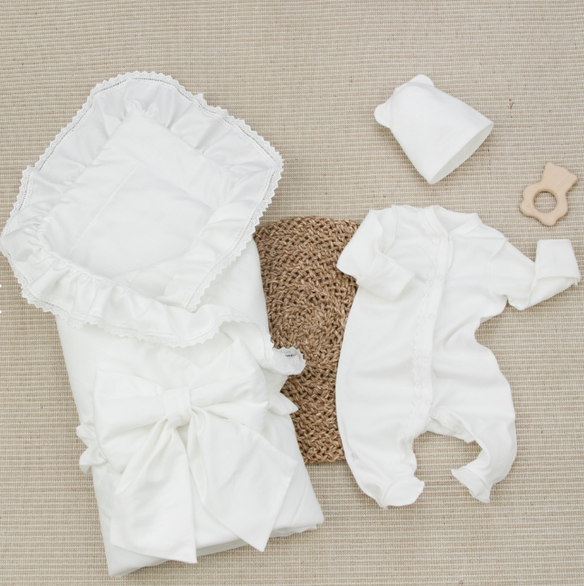 Фотография товара Комплект на выписку 4 предмета "Новый Прованс", молочный, лето (р. 16 (рост 50-56 см))