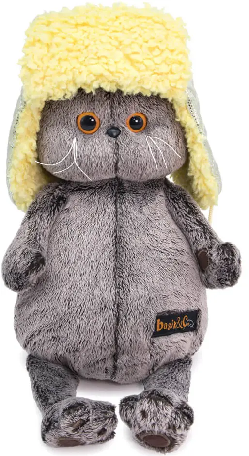 Игрушка мягконабивная Басик Baby в стёганой шапке-ушанке