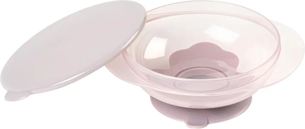 Тарелка Happy Baby на присоске с крышкой lilac