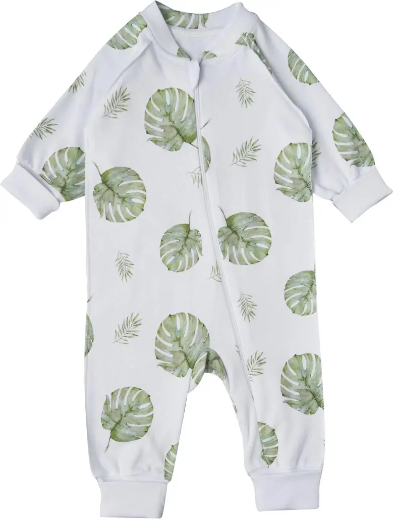 Комбинезон Little Star растущий на молнии Тропики, р. 62, белый