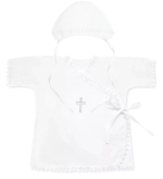 Фотография товара Крестильный набор AmaroBaby Little Angel рубашечка на запах, чепчик, размер 74