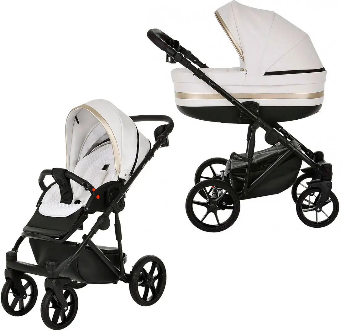 Коляска Pituso Luna 2 в 1 Кожа White Gold