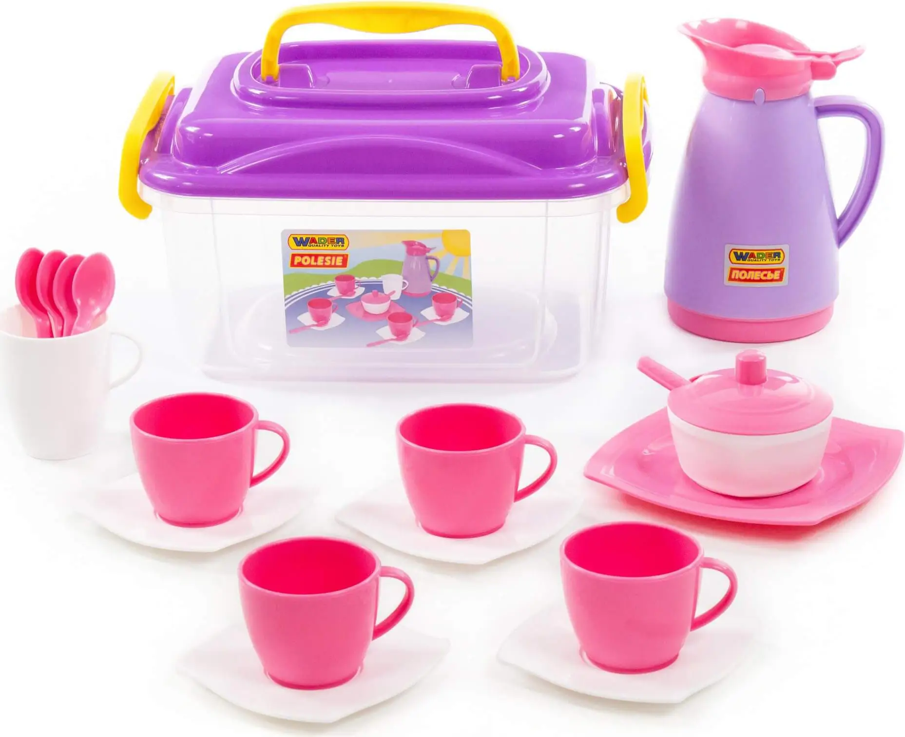 Набор детской посуды Алиса Полесье, на 4 персоны, в контейнере