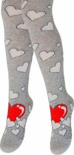 Фотография товара Колготки детские RuSocks, размер 92-98, белые сердечки, арт. ДК-740