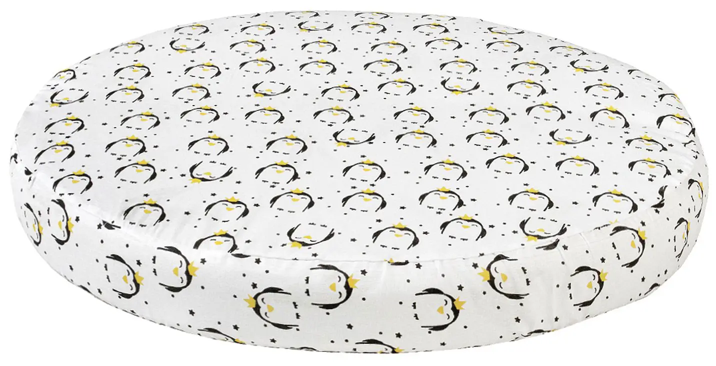 Простыня AmaroBaby на резинке круглая Пингвины бязь 75х75х12 см