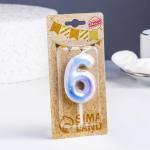 Фотография товара Свеча Страна Карнавалия в торт на шпажке Звездопад цифра 6, 5,5 см