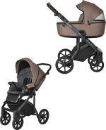 Коляска 2 в 1 Roan Bass Next короб, прогулка Raisin Mood/Black/ ручка тёмно-коричневая