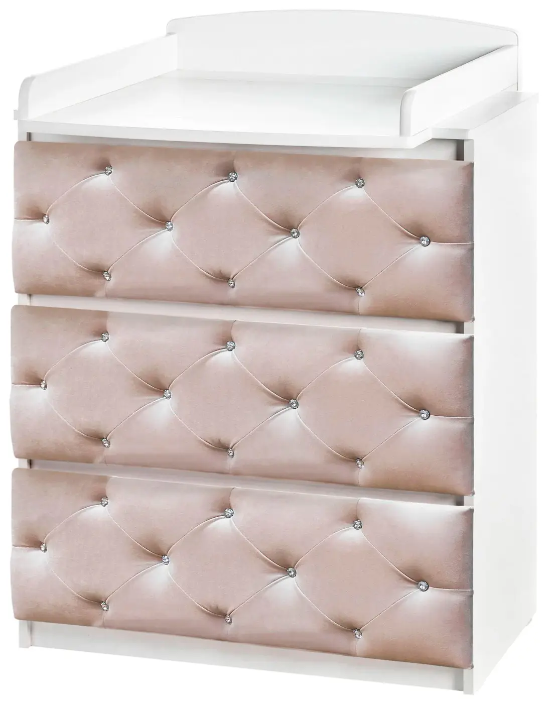 Комод пеленальный Островок уюта EVA VIP капучино, велюр, белый