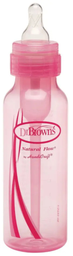 Фотография товара Dr. Brown's Бутылочка противоколик. с узким горлышком, розовая (250 мл.+ соска+ носик),полипроп., СШ