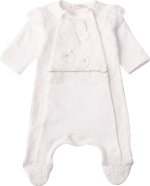 Комплект нарядный комбинезон и чепчик Choupette Церемония экрю 62