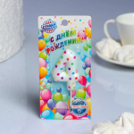 Свеча Страна Карнавалия в торт на день рождения цветное конфетти цифра 4, 5,5 см