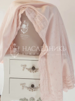 Фотография товара Плед Ажур с рюшей Наследник Выжанова розовый 90х90 см