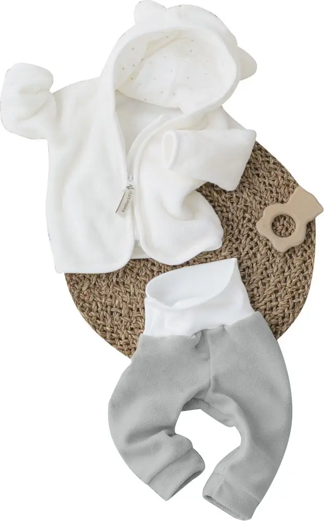 Комплект 2 предмета МедвежкА KiDi kids, р. 22, рост 68-74 см, молоко с серым