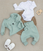 Фотография товара Комплект "Пикколино Лайт" свитшот, штаны и боди KiDi kids, футер, полынь, р.18