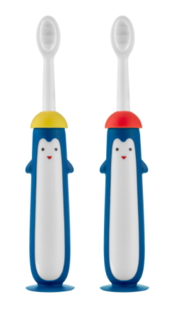 Фотография товара Зубная щетка для детей "Пингвин" ультрамягкая, 10.000 щетинок, 2шт. Желтый+Красный