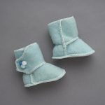 Фотография товара Пинетки на липучке меховые Little Star Помпошки мятный 10 см