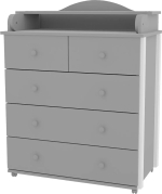 Комод Incanto Nuvolla lux 800/5, серый/белый