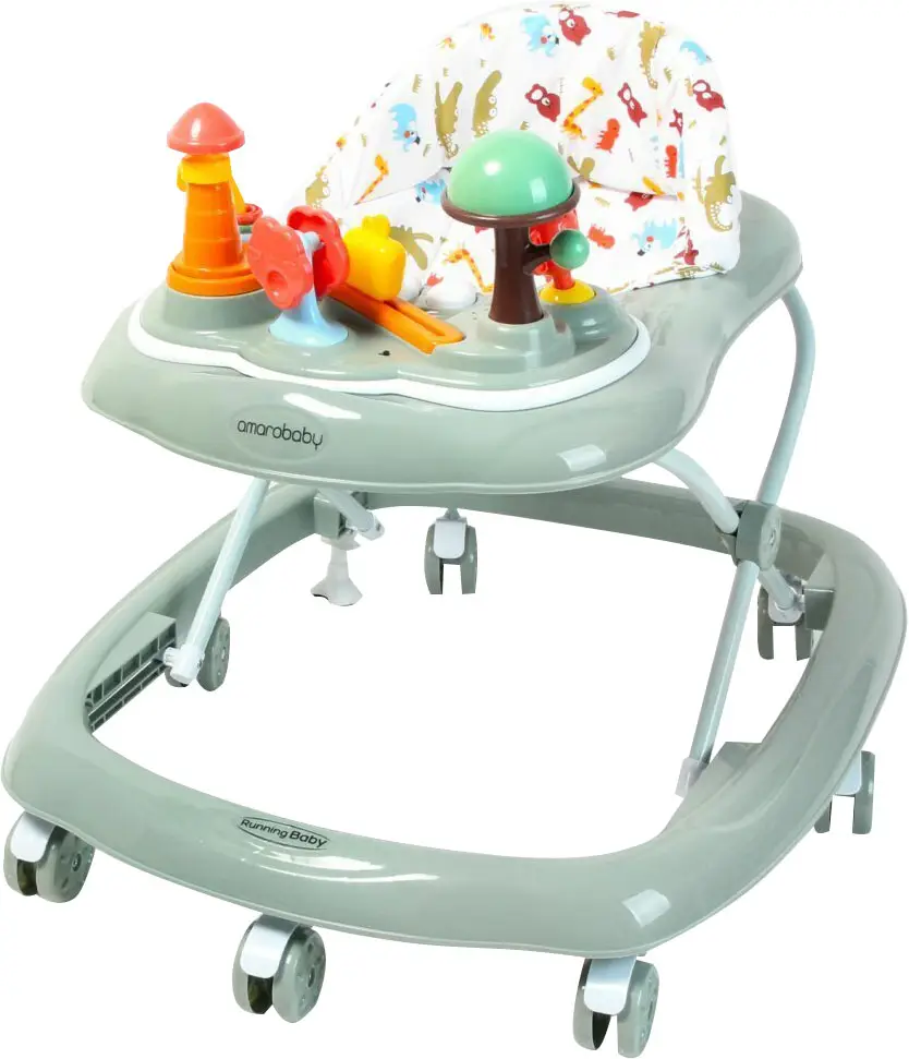 Ходунки детские с электронной игровой панелью Amarobaby, Running Baby, зеленый