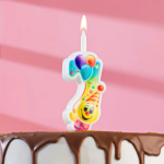 Фотография товара Свеча Страна Карнавалия для торта Смайлик с шарами цифра 7, 12,2 см