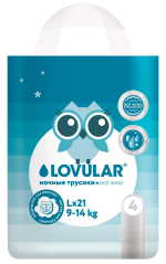 Фотография товара Трусики-подгузники Lovular Hot Wind ночные, L, 9-14 кг, 21 штука