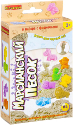 Фотография товара Набор игровой Вondibon Марсианский песок светло-бежевый, 150 г, 2 формочки, 1 стек