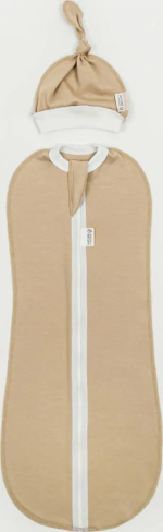 Фотография товара Пеленка-кокон на молнии с шапочкой Amarobaby Nature essence, бежевый, р.56-68
