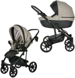 Фотография товара Коляска Pituso Confort (2 в 1) Gucci Beige, кожа Black Plus