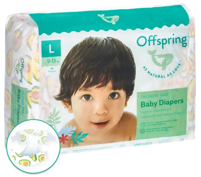 Подгузники Offspring Авокадо L 9-13 кг 36 штук