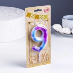 Фотография товара Свеча Страна Карнавалия в торт на шпажке Галактика цифра 9, гигант, 9 см