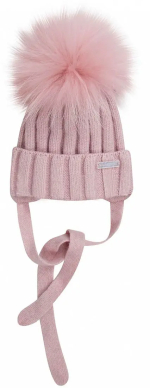 Фотография товара Шапка Наследник Выжанова с цветным помпоном на завязках, розовый 38-40