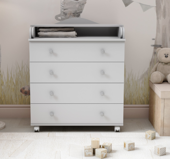 К INY  Комод ИНКАНТО CLASSIC 800/4  цвет серый (органайзер)