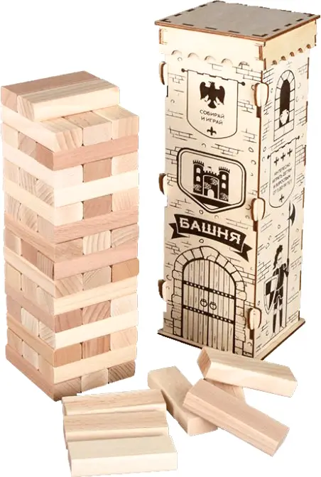 Конструктор дженга ПК Лидер Башня из 54 элементов