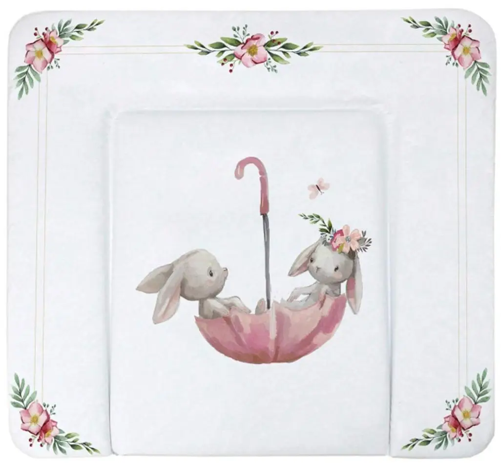 Пеленальный матрасик №1 Топотушки Зайка акварель, 92х73 см, 7 шт