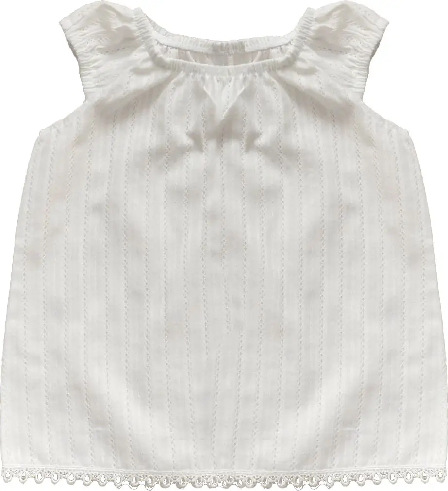 Ажурная туника для девочки, батист, молочная, 62, М-006