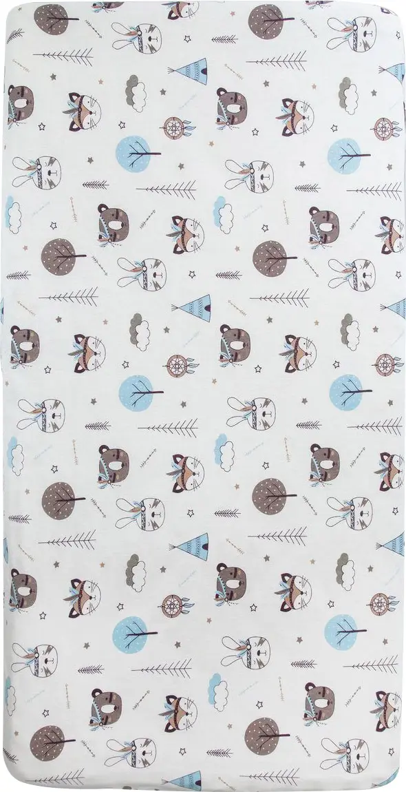 Простыня AmaroBaby на резинке Индейцы бязь 125х75х12 см