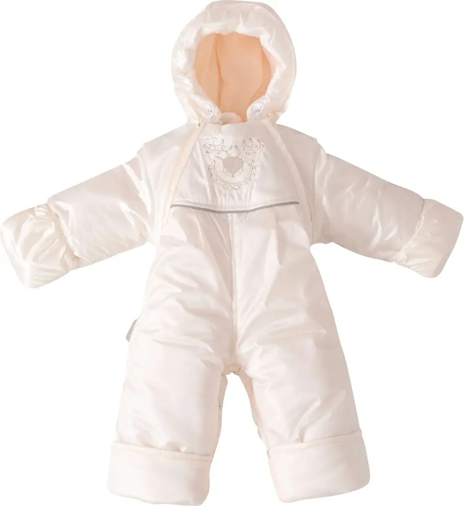 Комбинезон-трансформер KiDi Пикколино с отворотами, 3 сезона, молочный 62-74 см