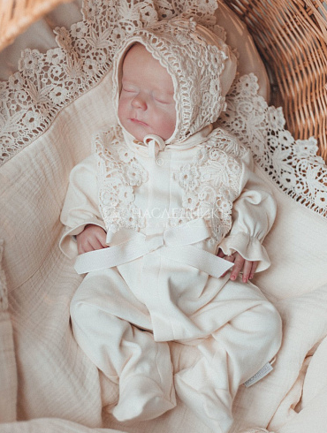 Фотография товара Комплект 2 пр. (интерлок однот. органик, цв. натуральный,р.56-36)