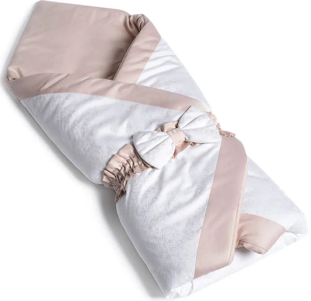 Одеяло-конверт на выписку Perina, бежево-белый, 90х90см