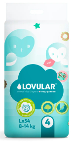 Фотография товара Подгузники Lovular Sweet kiss L 8-14 кг 54 штуки