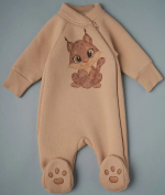 Фотография товара Комбинезон Little Star из футера с начесом "Рысенок", бежевый, р.56
