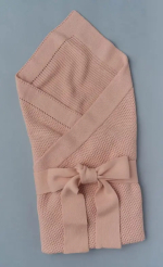 Фотография товара Плед вязаный и лента Little Star Классика 90х90 Пудра